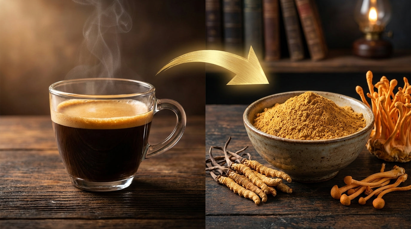 Cordyceps alternative naturelle au café - énergie stable sans caféine