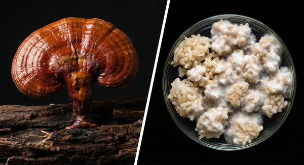 Comparatif fruiting body vs mycélium sur grain - Champignons adaptogènes SporeLife
