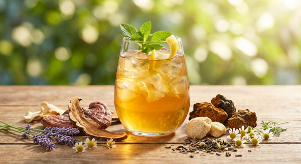 Ice tea adaptogène aux champignons médicinaux - boisson bien-être rafraîchissante
