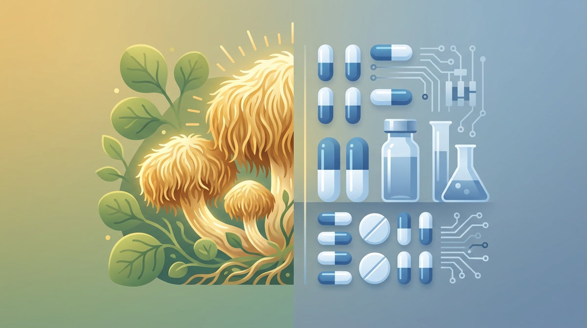 Nootropiques naturels vs synthétiques : champignon Lion’s Mane face à des pilules