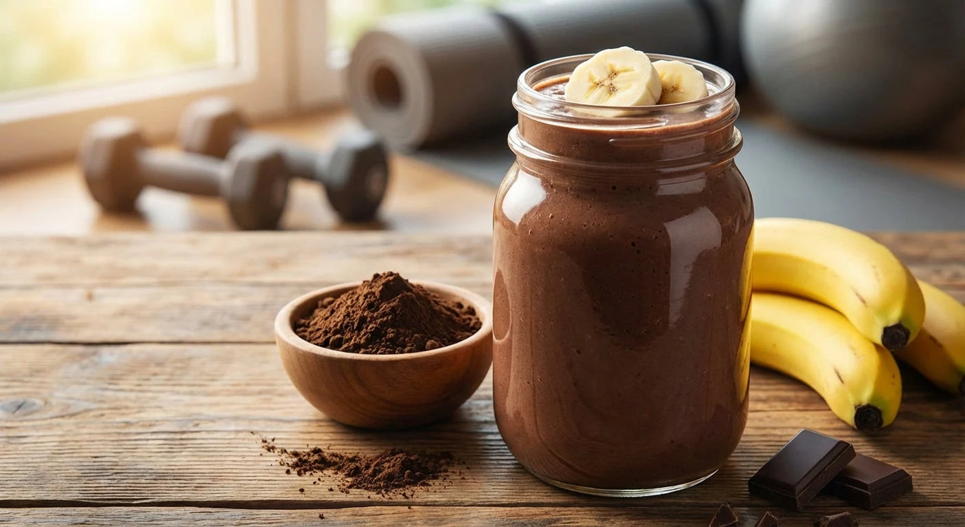 Smoothie Cordyceps banane cacao : énergie naturelle avant le sport | SporeLife