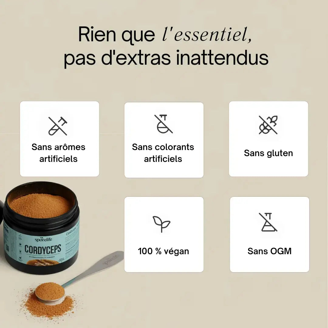 Cordyceps en poudre – Extrait 15:1 SporeLife