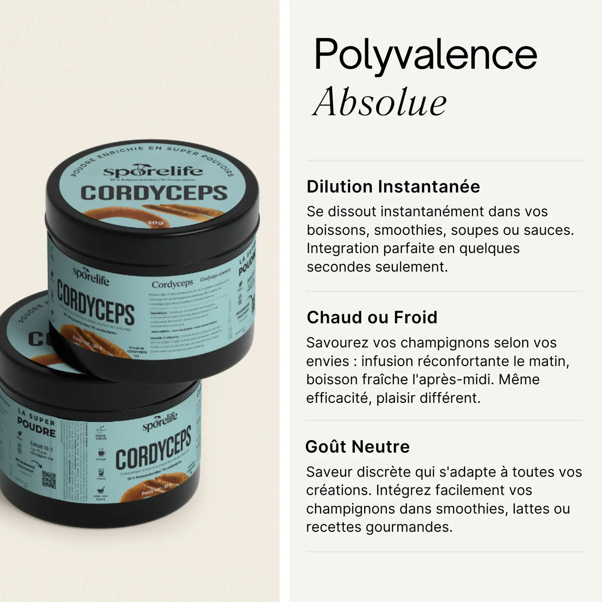 Cordyceps en poudre – Énergie sans crash SporeLife