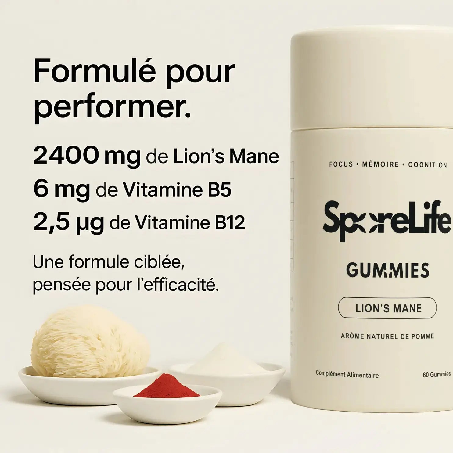 Gummies au Lion's Mane  •  FOCUS+ SporeLife