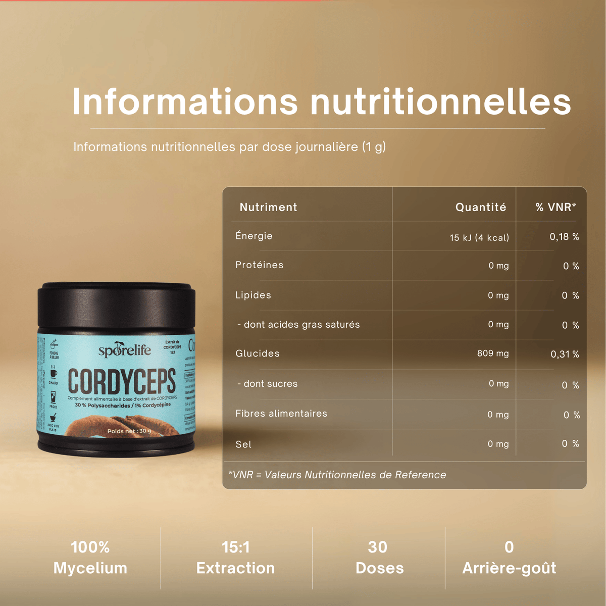 Cordyceps - Extrait en poudre