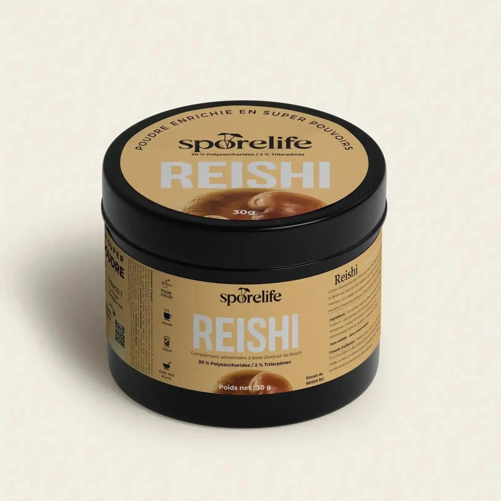 Échantillon Reishi Super Poudre SporeLife 5g - extrait 15:1 relaxation sommeil