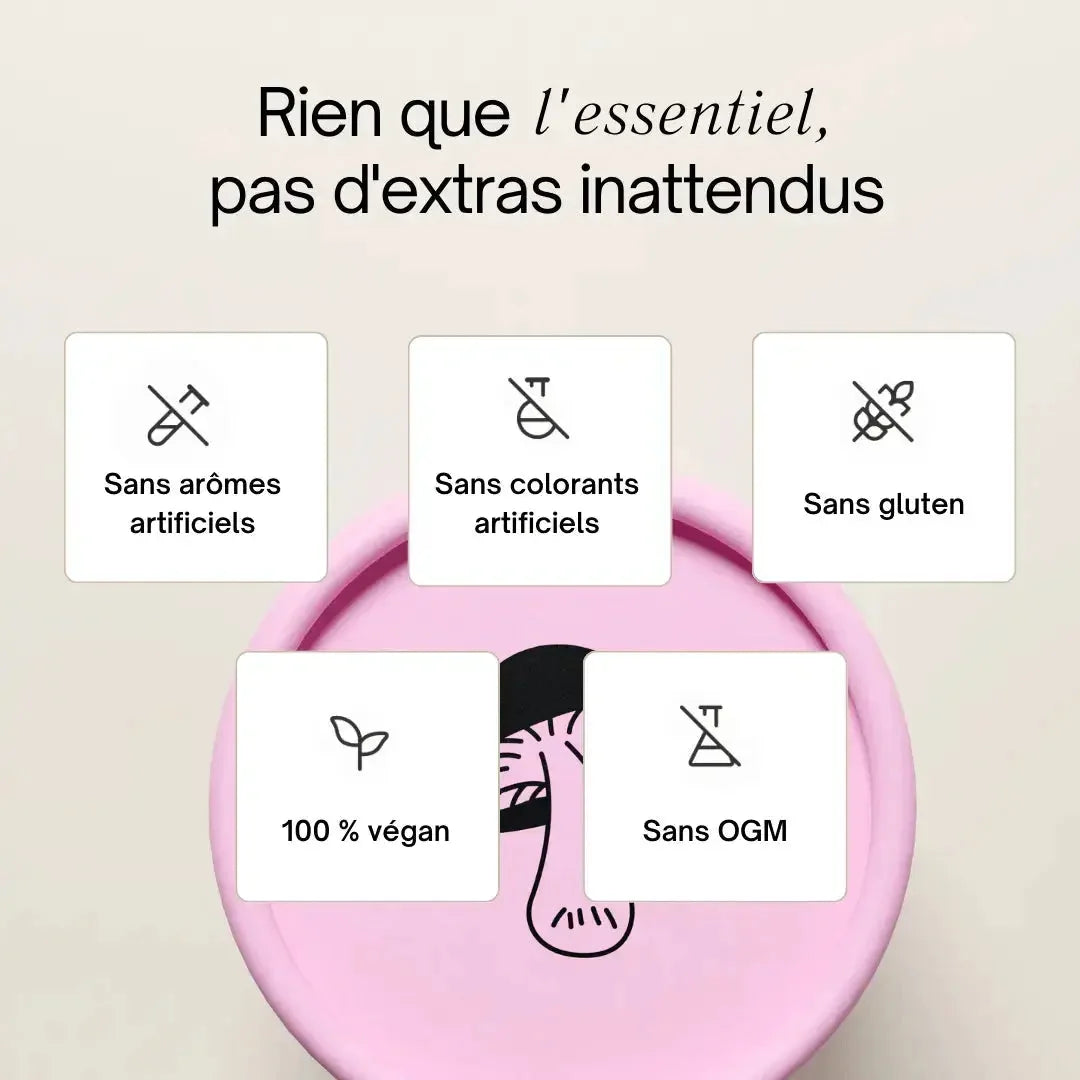 Gummies Tremella - 100% végan, sans gluten, sans OGM, sans colorants artificiels