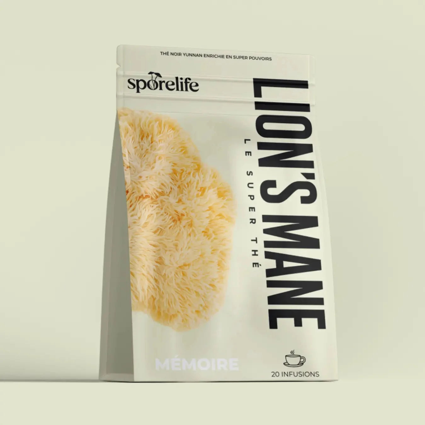 Sachet thé noir Lion's Mane SporeLife - Yunnan enrichi 20 infusions concentration